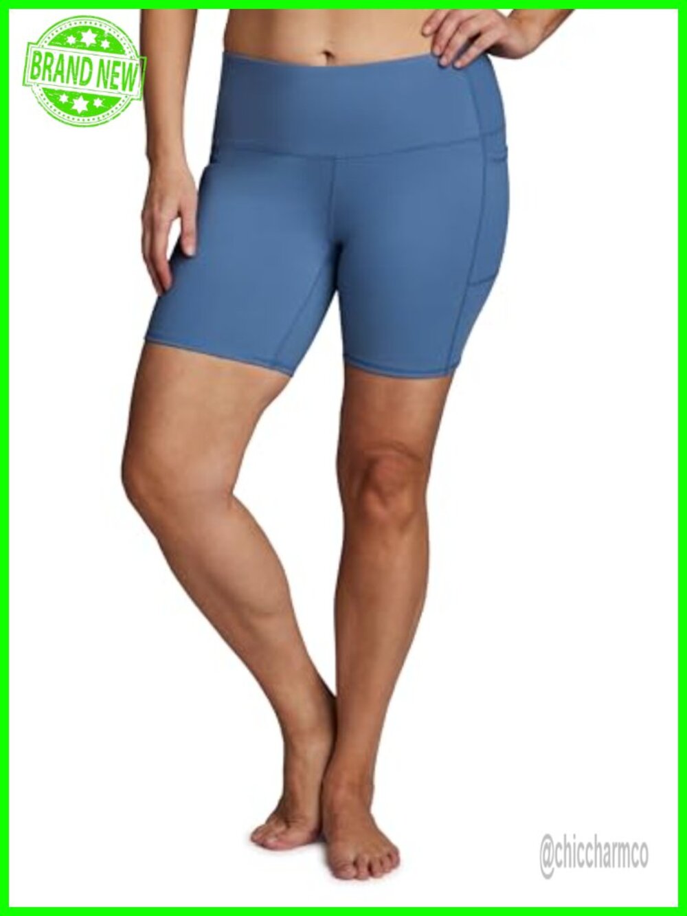 High Waisted Bike Shorts With Pockets - 7" Inseam Athletic Yoga Biker Shorts View 6